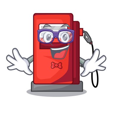Maskot izole geek gosoline pompa