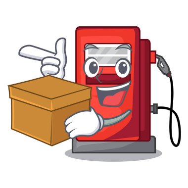 Maskot izole kutusunu gosoline pompalı