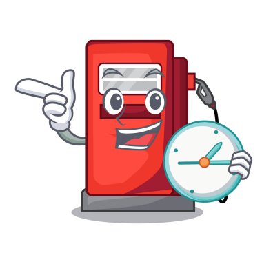 Maskot izole saat gosoline pompalı