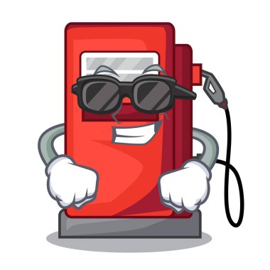 Maskot izole süper cool gosoline pompa