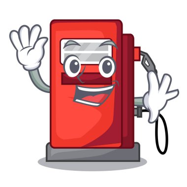 Gosoline pompa maskotu izole sallayarak