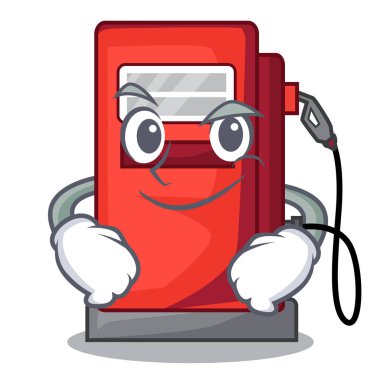 Maskot izole smirking gosoline pompa