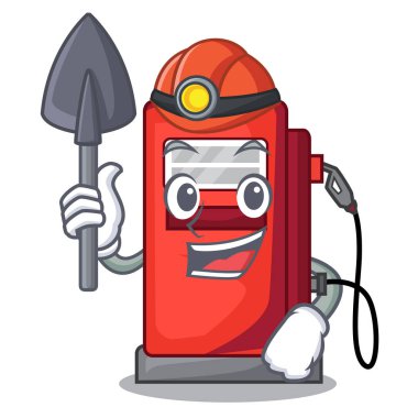 Madenci minyatür gosoline pompaları karikatür şeklinde