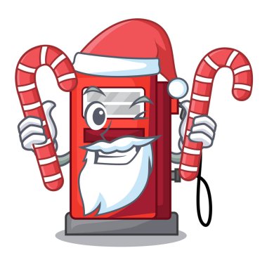 Santa şeker gosoline pompa ön çizgi film ev ile