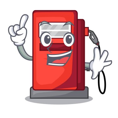 Parmak gosoline pompa ön çizgi film evi