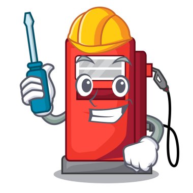 Otomotiv gosoline pompa ön çizgi film evi