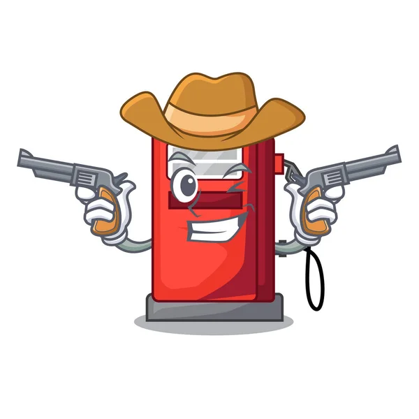 Bomba de gosolina de cowboy na forma de personagem — Vetor de Stock