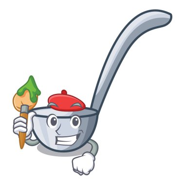 Sanatçı Kepçeler içinde bir karakter şekli