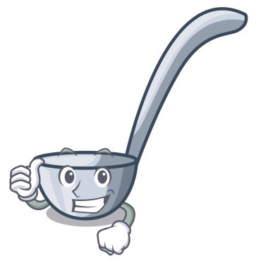 Başparmak karikatür Kepçeler bir raf