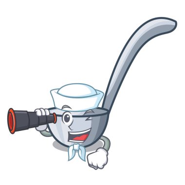 Denizci ile dürbün Kepçeler ile maskotu izole