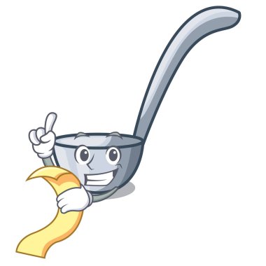 Menü Kepçeler ile maskotu izole