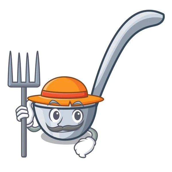 Farmer ladles in the a character shape — Stock Vector