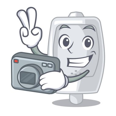 Fotoğrafçı pisuara bir çizgi film banyo