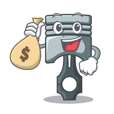 Para çantası piston ile maskot şeklinde