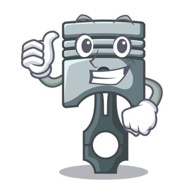 Başparmak yukarı piston karakter bir kutu