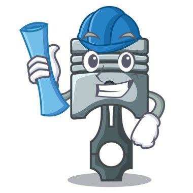 Piston karakter mimar bir kutu