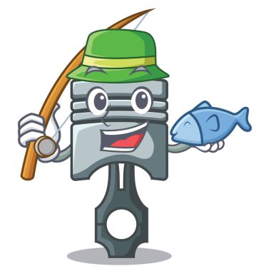 Karikatür şeklinde izole piston Balık tutma