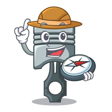 Karikatür şeklinde izole explorer piston