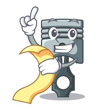 Karikatür şeklinde izole menü piston ile