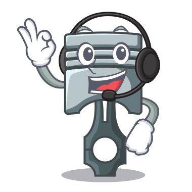 Kulaklık minyatür piston ile karikatür şeklinde