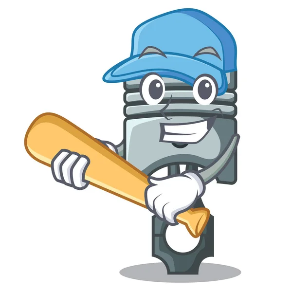 Jouer piston de baseball sous la forme de mascotte — Image vectorielle