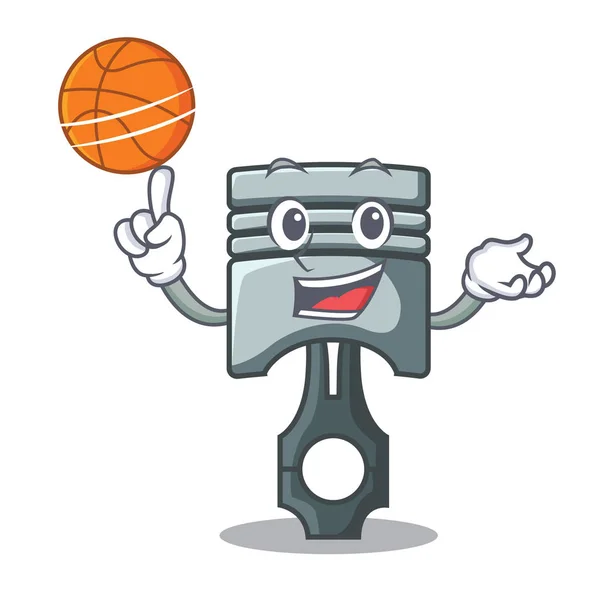With basketball piston in the form of mascot — Stock Vector