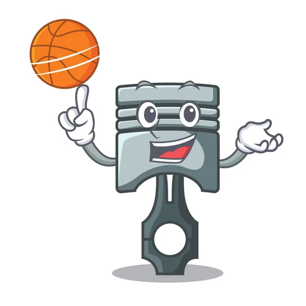 Maskot şeklinde ile basketbol piston — Stok Vektör