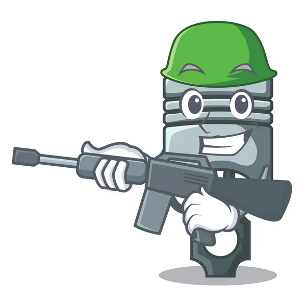 Pistón del ejército en forma de mascota — Vector de stock