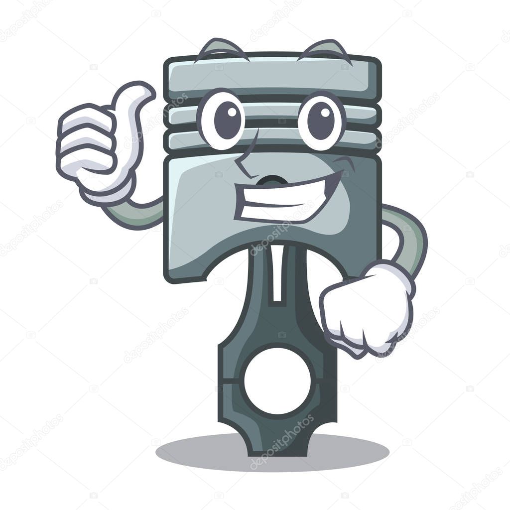 Thumbs up piston character in a the box