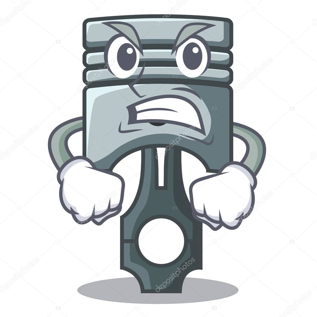 Angry piston isolated in the cartoon shape