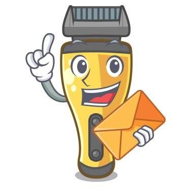 Zarf Elektrikli tıraş makinesi ile karikatür tablo