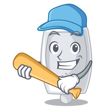 Beyzbol pisuar maskotu ile izole çalmaya