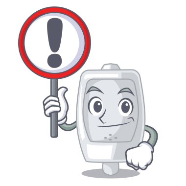 Maskot ile izole işareti Pisuvar ile