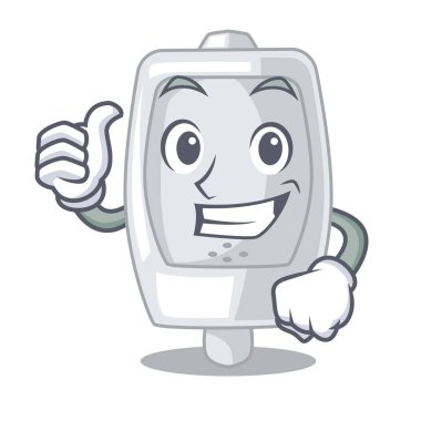 Başparmak pisuara kadar bir çizgi film şekil