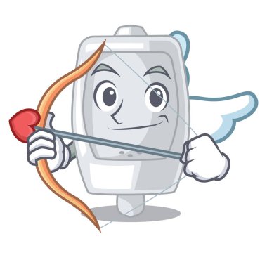 Aşk tanrısı pisuar maskotu ile izole