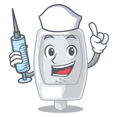 Hemşire pisuara bir çizgi film şekil