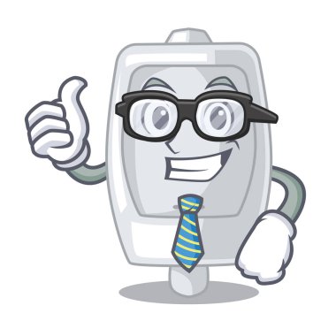 İşadamı pisuara bir çizgi film şekil