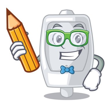 Öğrenci pisuara bir çizgi film şekil