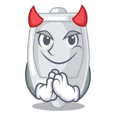 Şeytan pisuara bir çizgi film banyo