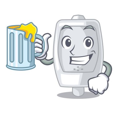 Suyu pisuara ile bir çizgi film banyo