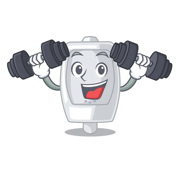 Fitness piszoár elszigetelt és a mascot-ban — Stock Vector