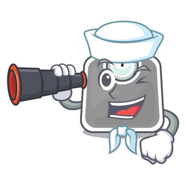 Denizci ile dürbün ağırlık scala maskot masada