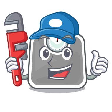 Tesisatçı ağırlık scala ile çizgi film olarak izole