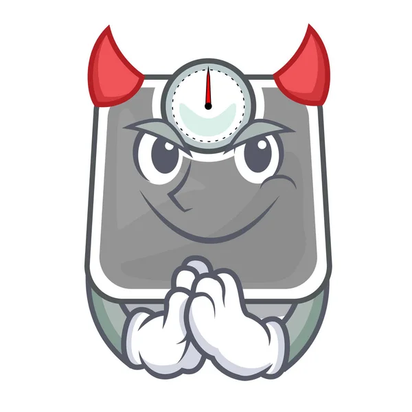 Diabo peso scala na mesa de mascote —  Vetores de Stock