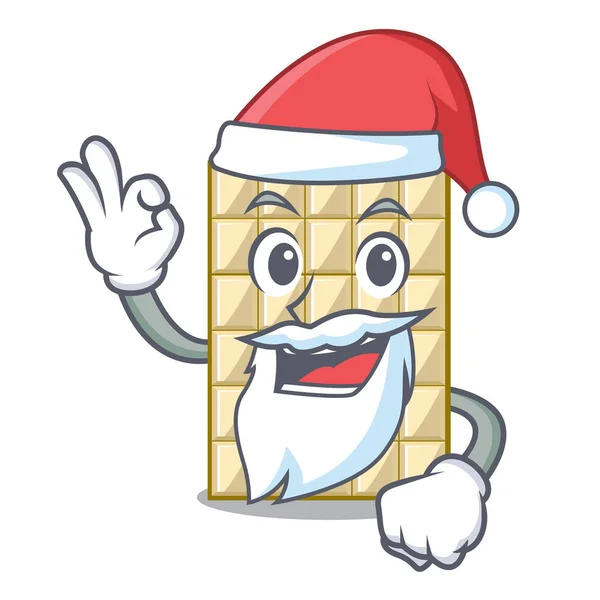 Santa aislado de chocolate blanco con carácter — Vector de stock