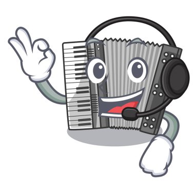 Karakteri ile izole kulaklık akordeon ile