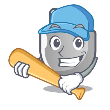 Karikatür duvar iskambil beyzbol fişi sıkışmış