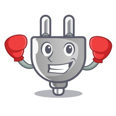 Karikatür duvar boks fişi sıkışmış