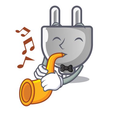 Mascot ile izole trompet güç Tak