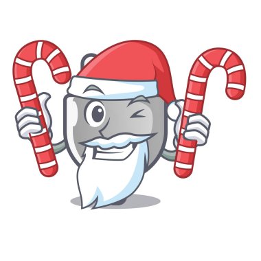 Santa ile şeker minyatür elektrik fiş şekli çizgi film